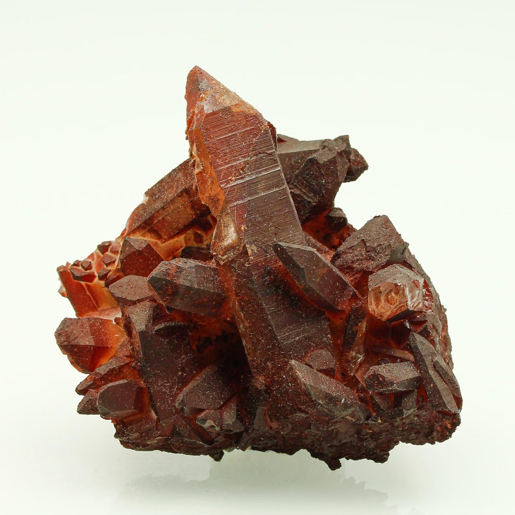 XXL 红棕色亮光石英，血铁矿 水晶群 - 高度: 10 cm - 闊度: 10 cm- 341 g - (1) #3.2