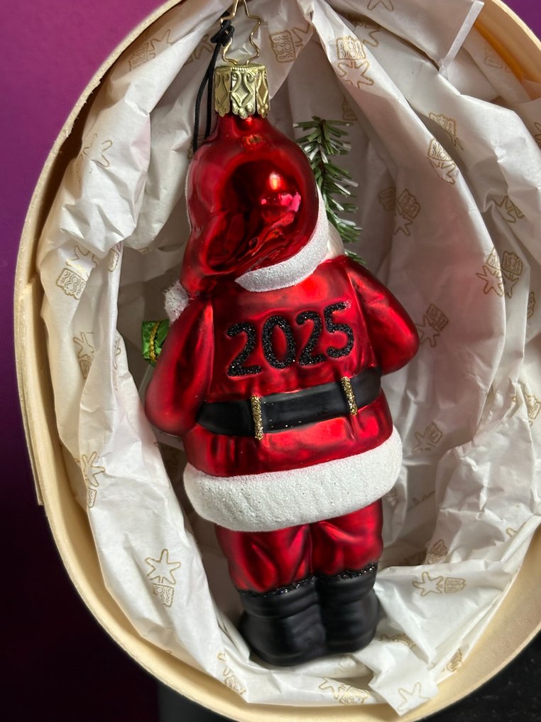 Brigitte Müller: jaarstuk Inge-Glas kerstman kerstornament 2025 - Kerstdecoratie Inge-Glas - Glas #3.2