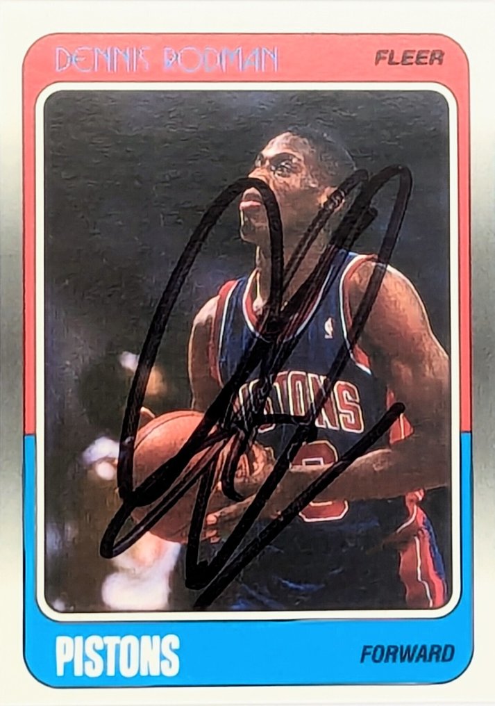 1988/89 Fleer NBA Signed Dennis Rodman Reprint #43 RC - Autograph JSA Certified Card - 近全新(NM) #2.1