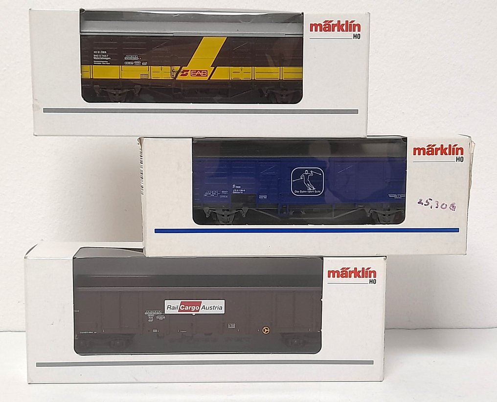 Märklin H0 - 48311/4830/47196 - Τρένο μοντελισμού μεταφοράς εμπορευμάτων (3) - 3 φορτηγά βαγόνια - ÖBB #4.3