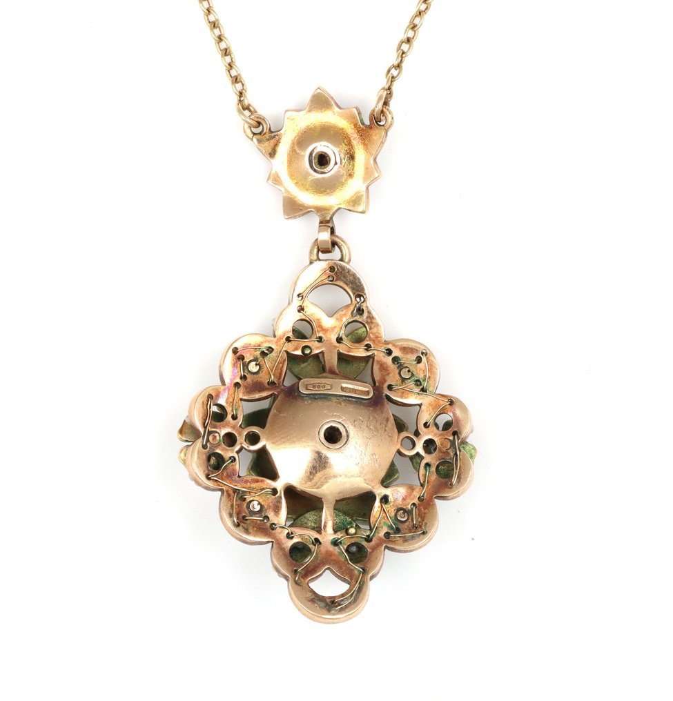 Senza prezzo di riserva - Collana con ciondolo - 12 kt Oro rosa - 0.00ct. tw. - Perla #2.1