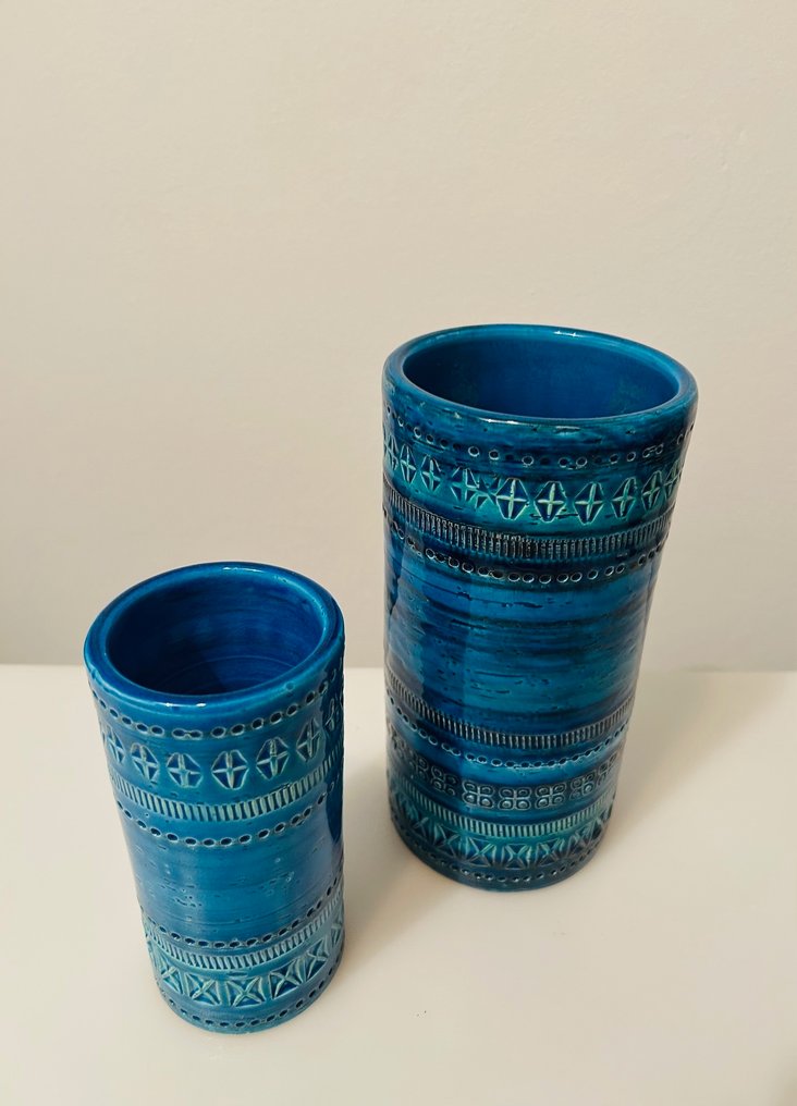 Bitossi - Aldo Londi - Βάζο (2) -  ζευγάρι βάζων σειράς «Rimini μπλε»  - Κεραμικό #4.3