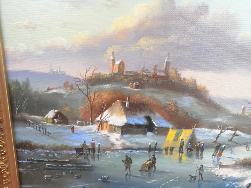 B.Veger  (XX) - Koek   en zopie  op de ijsbaan in de 19  eeuw  in Holland #4.3