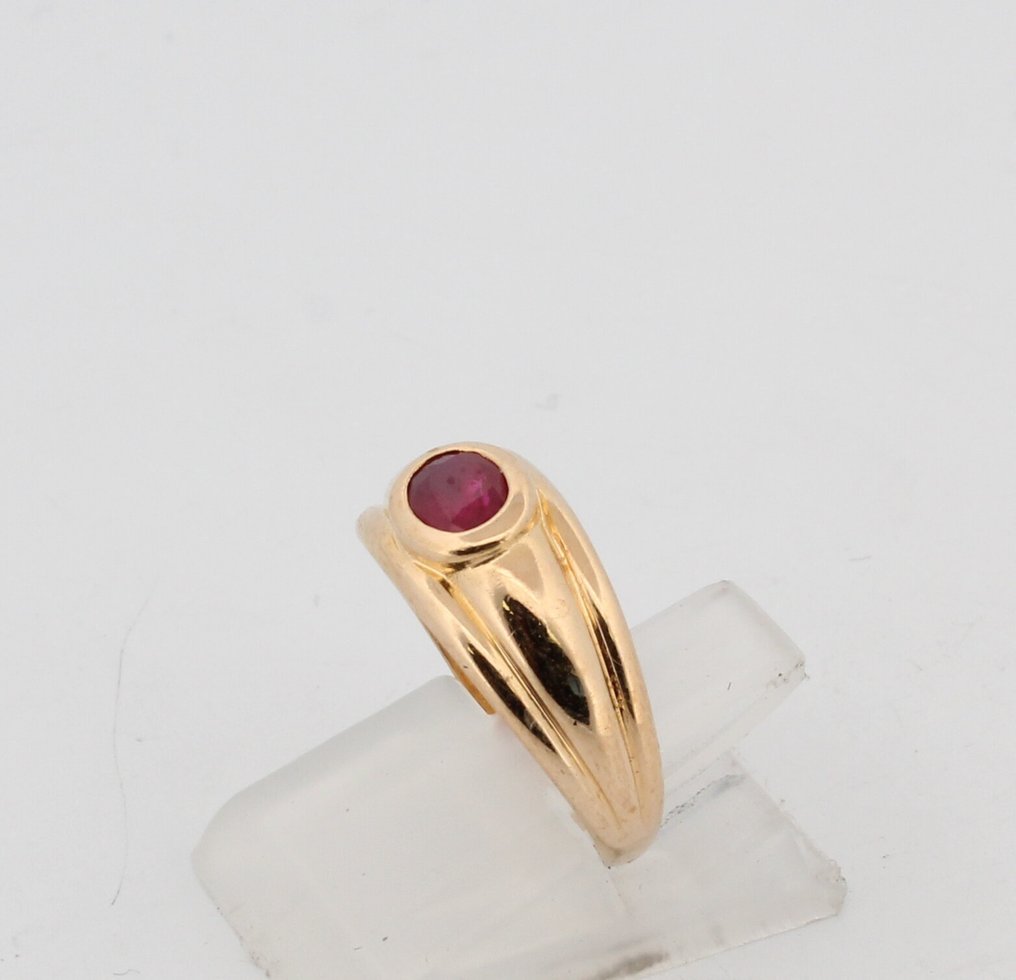 沒有保留價 - 戒指 - 18 克拉 黃金 紅寶石 #4.3