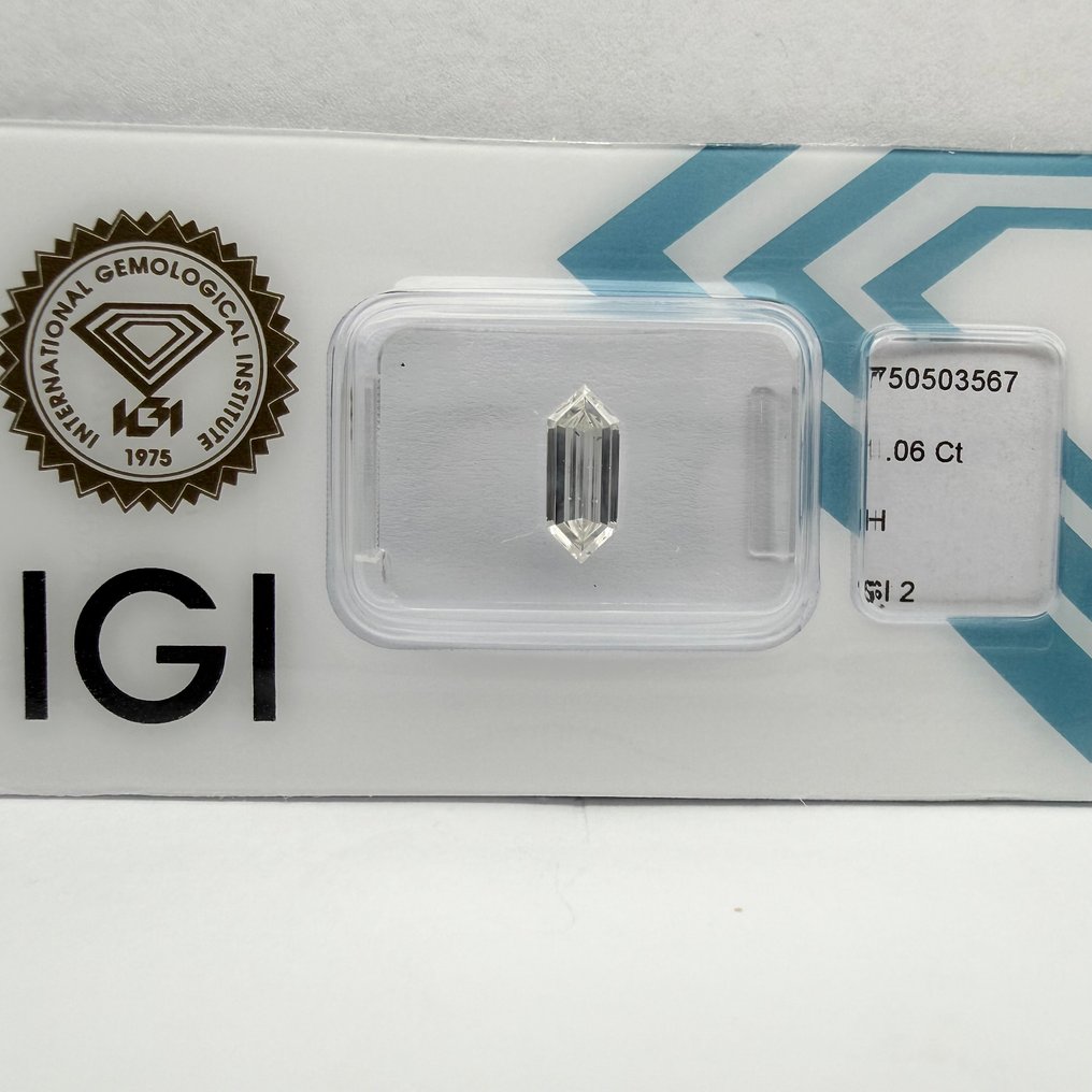 没有保留价 - 1 pcs 钻石  (天然)  - 1.06 ct - 混合形状 - H - SI2 微内含二级 - 国际宝石研究院（IGI） #4.3