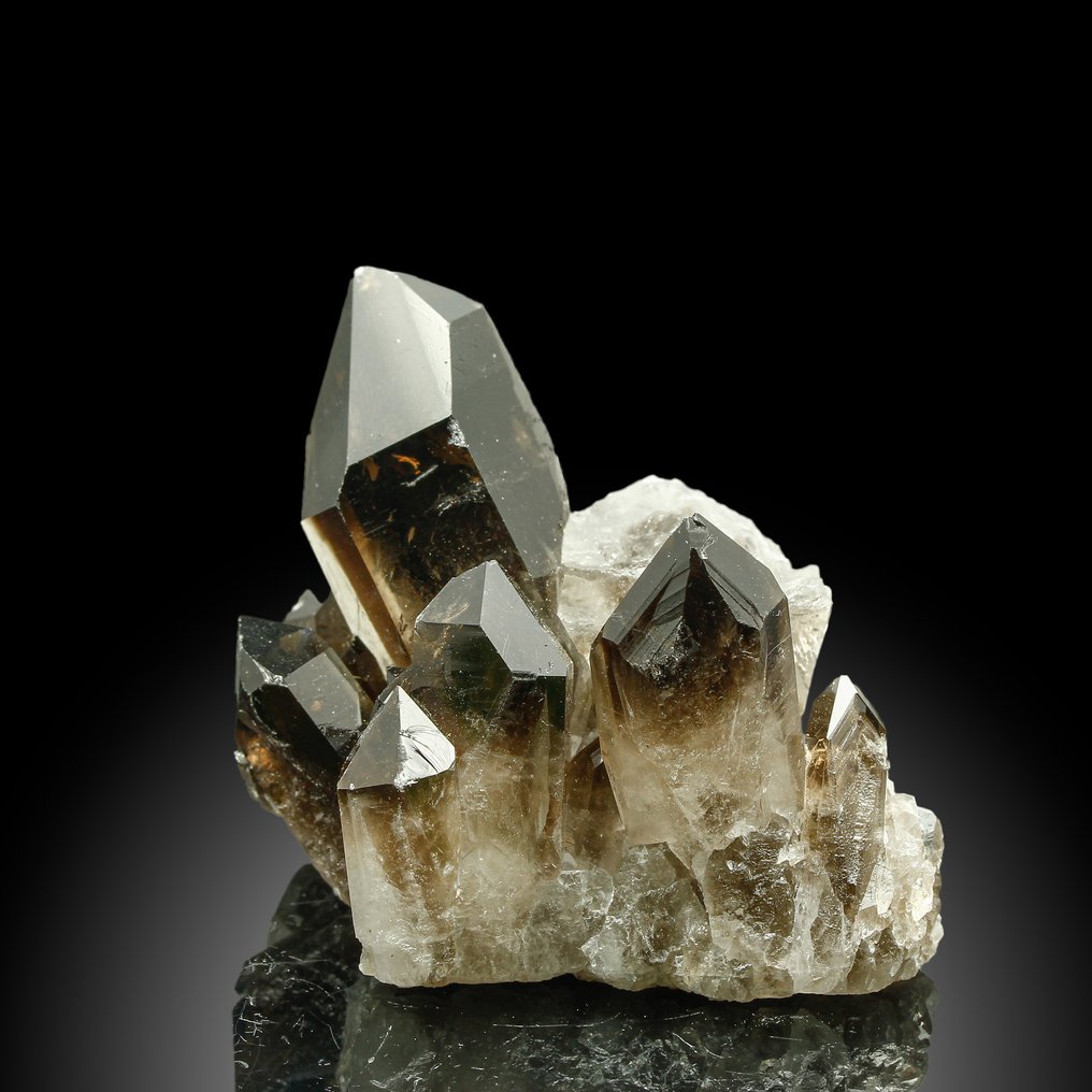 XL 黑色 NICE 双重烟熏 QUARTZ 水晶群 - 高度: 6.5 cm - 闊度: 6 cm- 115 g - (1) #1.0