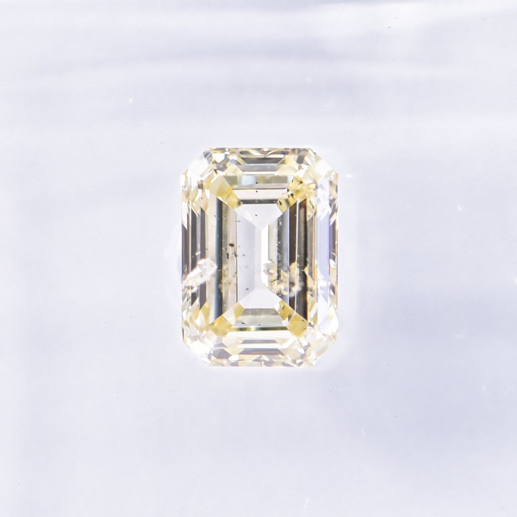 没有保留价 - 1 pcs 钻石 (天然色彩的) - 0.77 ct - 祖母绿 - Fancy 黄色 - I1 内含一级 - 国际宝石研究院(IGI) - VG #3.2