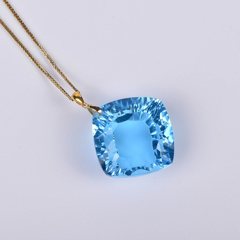 Sans prix de réserve - Collier avec pendentif - 18 carats Or jaune Topaze - ALGT certifié #3.2