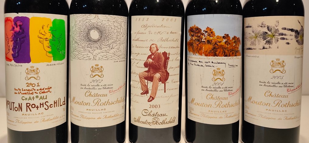 Château Mouton Rothschild "Vertical" from 2001 to 2005 - Pauillac 1er Grand Cru Classé - 5 Φιάλη (0,75L) #1.0