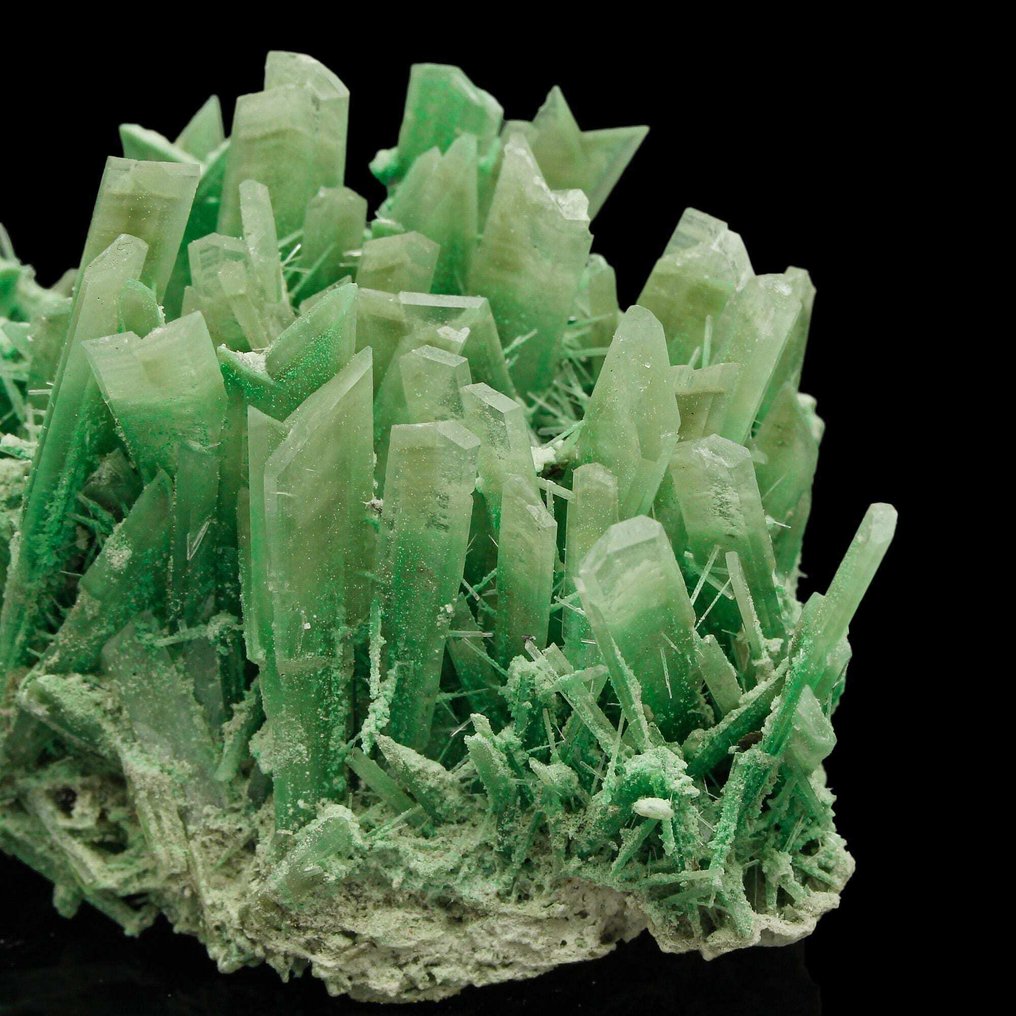 XXL Green Grass GYPSUM with Atacamite, Crystal cluster - Height: 8.5 cm - Width: 4.5 cm- 62 g - (1) #2.1