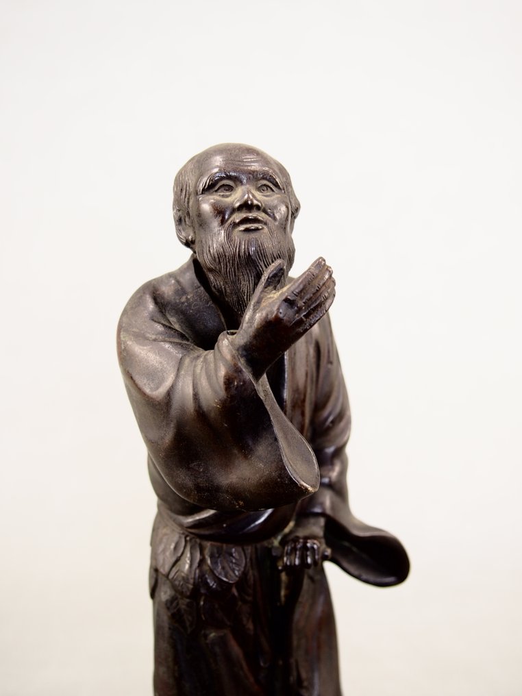 Bronze - Very nice Gama Sennin 蝦蟇仙人(Toad hermit) a symbol of eternal youth and longevity - Meiji period (1868-1912) #1.0