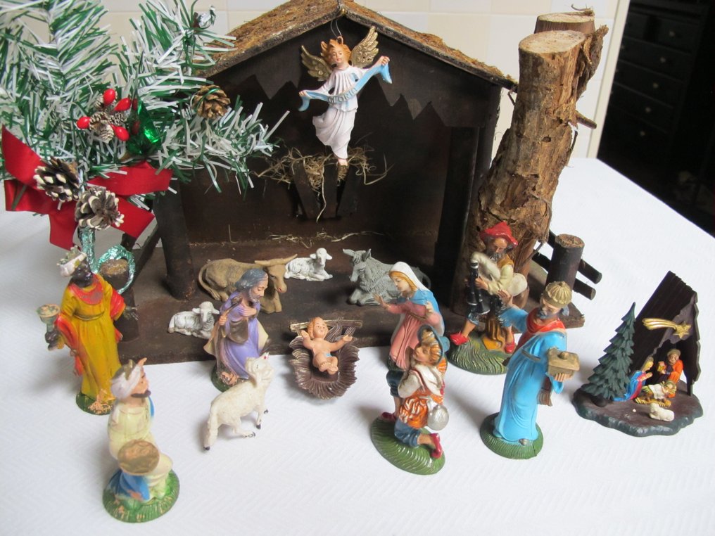 耶穌降生場景 (17) - 70年代复古圣诞马槽及小模型，木制和硬塑料制，意大利和德国制造 - 木 #2.1