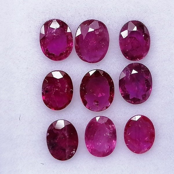 9 pcs Rød Rubin - 2.22 ct - Instituto Gemólogico Español (IGE) #1.0