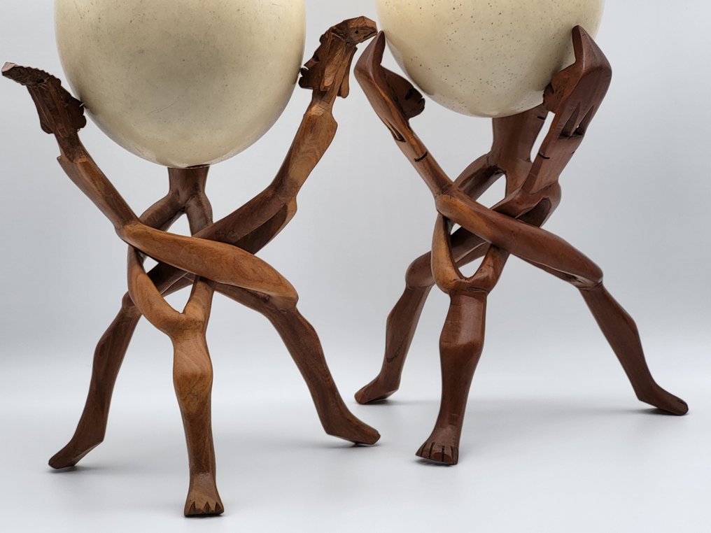 Struts Egg - Struthio camelus - 16 cm - 13 cm - 13 cm -  (2) #2.1