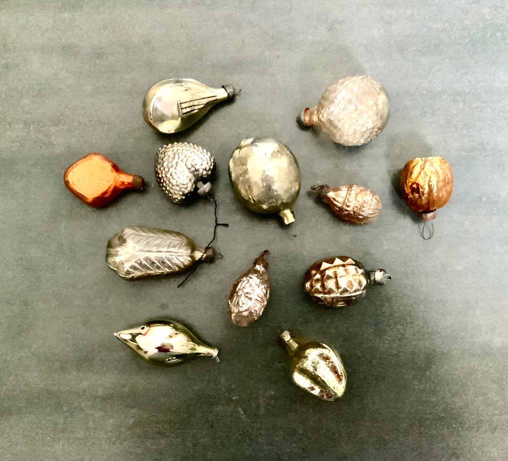 Χριστουγεννιάτικα στολίδια (12) - Αρχαία γυάλινα Χριστουγεννιάτικα στολίδια δεκαετίες 1930-1950 - Γυαλί #2.1