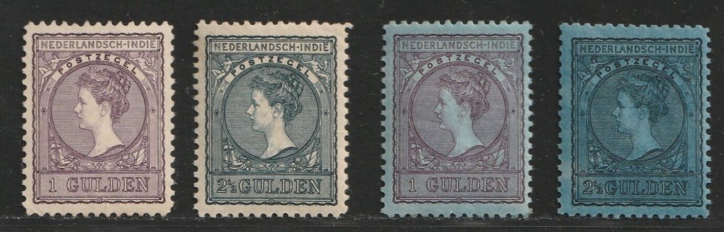 Dutch East Indies 1906/1912 - High values Queen Wilhelmina - NVPH 58/61 #1.0