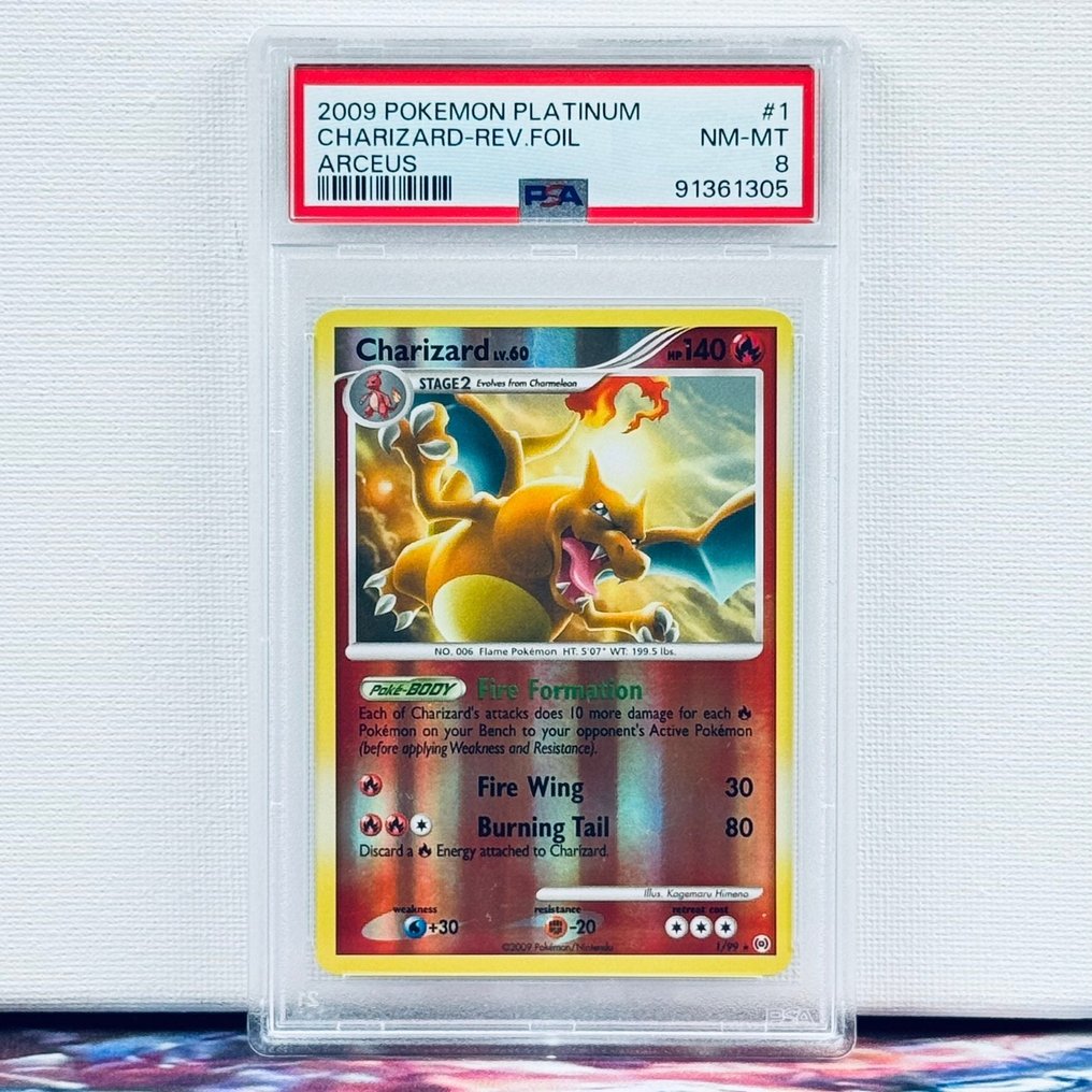 Pokémon Graded card - Charizard 1 reverse holo - Pokémon - PSA 8 #1.0