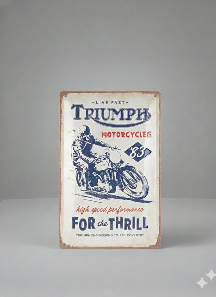 Triumph - 匾 - 钢制标志广告 - 车库汽车文化 - 金属 #1.0