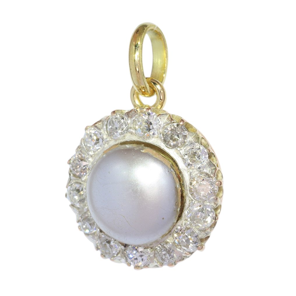 χωρίς τιμή ασφαλείας - Κρεμαστό κόσμημα - 14 καράτια Ροζ χρυσό - Βικτωριανό, Πέρλα, περ. 187 #1.0