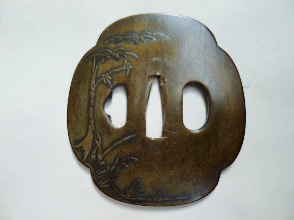 椰子树图案的Shibuchi大护手 - 日本 - 江戶時代中期 #1.0