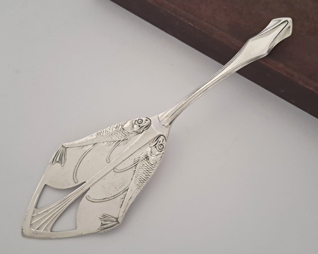 上菜勺 - Jugendstil/ Art Nouveau visschep - 鍍銀 #1.0