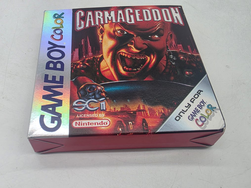OLD STOCK Extremely Rare Nintendo Game Boy Color Super CARMAGEDDON First edition FAH/EUR - Nintendo Gameboy, boxed with game, Inlay,  box protector and manual - 电子游戏 - 带原装盒 #2.1