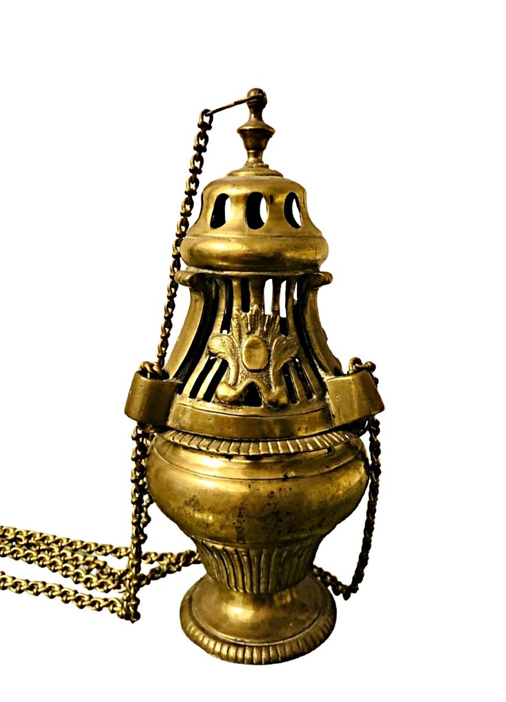 Encensoir d'église, - Καυστήρας θυμιάματος - Μπρούντζος - Τέλος 18ου.. Χωρίς ελάχιστη τιμή.. #1.0