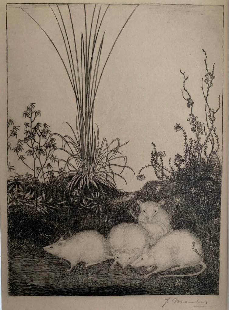 Jan Mankes (1889-1920) - "Vier muizen" uit 1916 #2.1