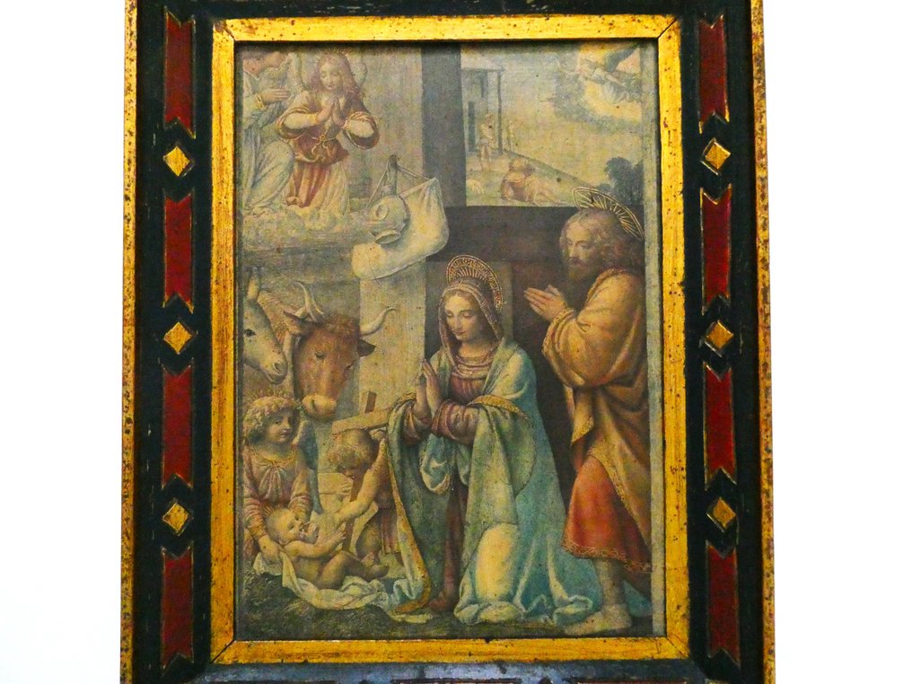 Εικόνα - Γέννηση και Ευαγγελισμός στους Ποιμένες. - Ξύλο - Λίστα Χριστουγεννιάτικης φάτνης #1.0