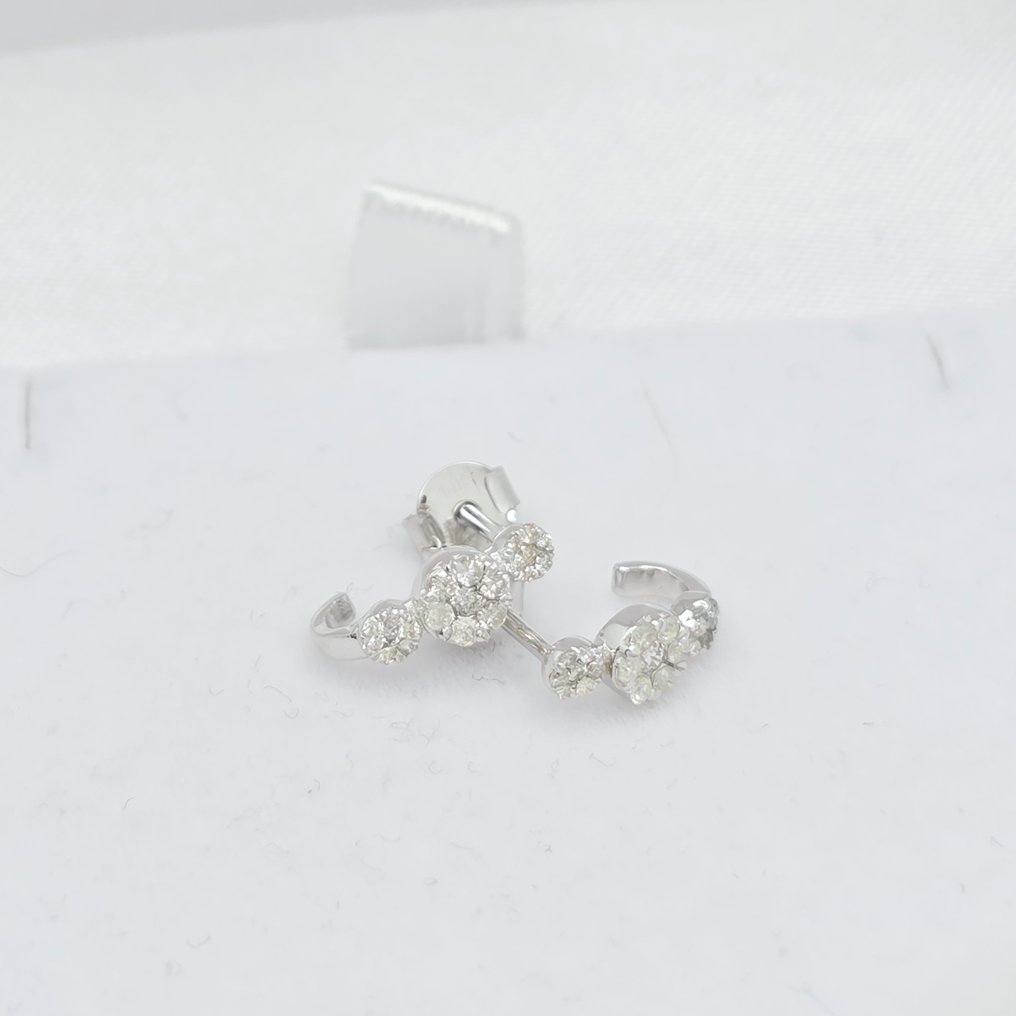 Nincs minimálár - Drop fülbevaló - 14 kt. Fehér arany - 0.25ct. tw. Gyémánt (Természetes) #1.0