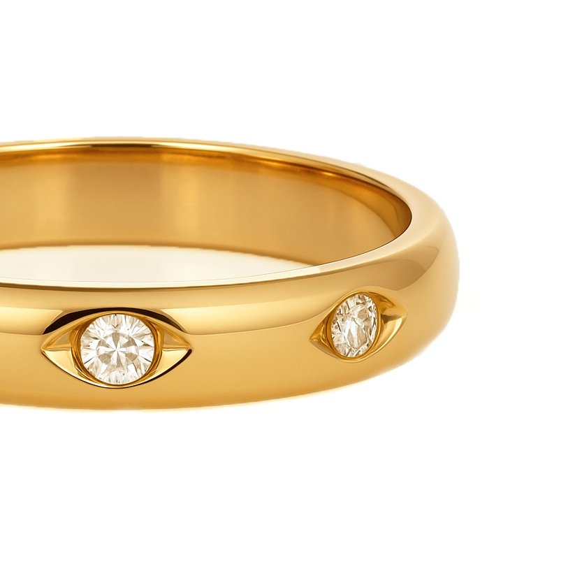 Gyűrű - 18 kt. Sárga arany - 0.08ct. tw. Gyémánt (Természetes) #4.3