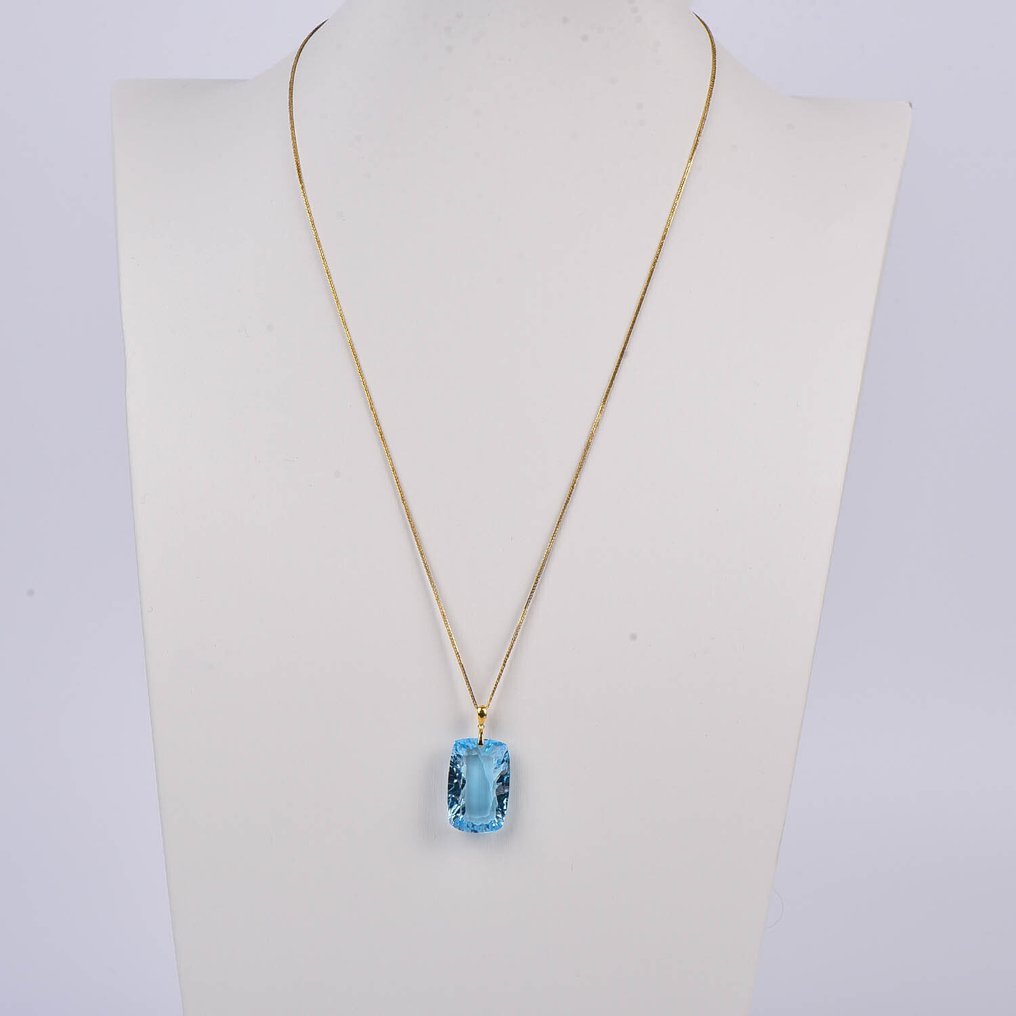 没有保留价 - 吊坠项链 - 18K包金 黄金 黄宝石 - ALGT 认证 #1.0