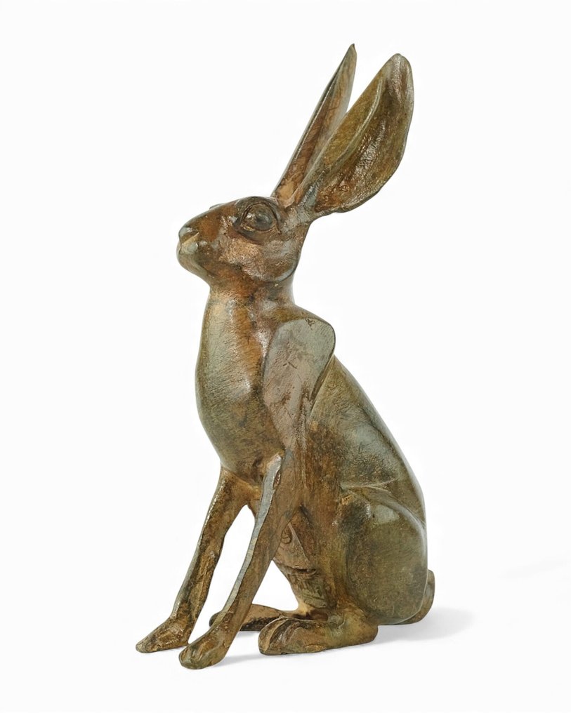 Pierre Chenet (XX-XXI) - 雕刻, Beautiful Sitting Hare - 14 cm - 青銅色 #1.0