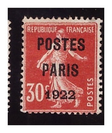Frankrike 1920/1922 - Forhåndsstemplet Paris postkontor 1920–21 og fransk postkontor 1921, autentiske overtrykk. Ekspert: - Yvert n°24/25 , 30, 32 & n°33 , Forte Cote Yvert // Voir photos & déscriptif. #3.2