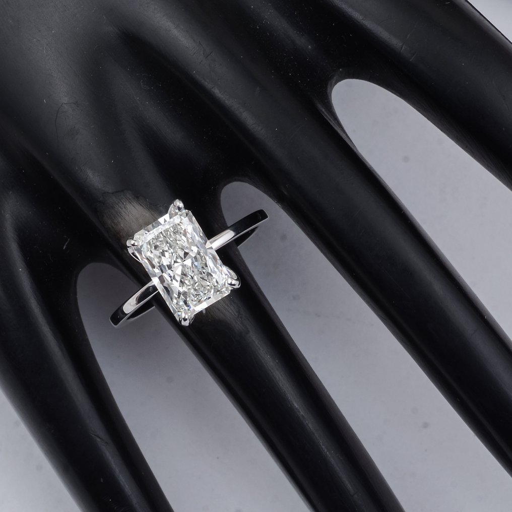 No reserve price - Ring - 14 kt. White gold - 3.00ct. tw. Diamond (Lab-grown) - Diamond #1.0