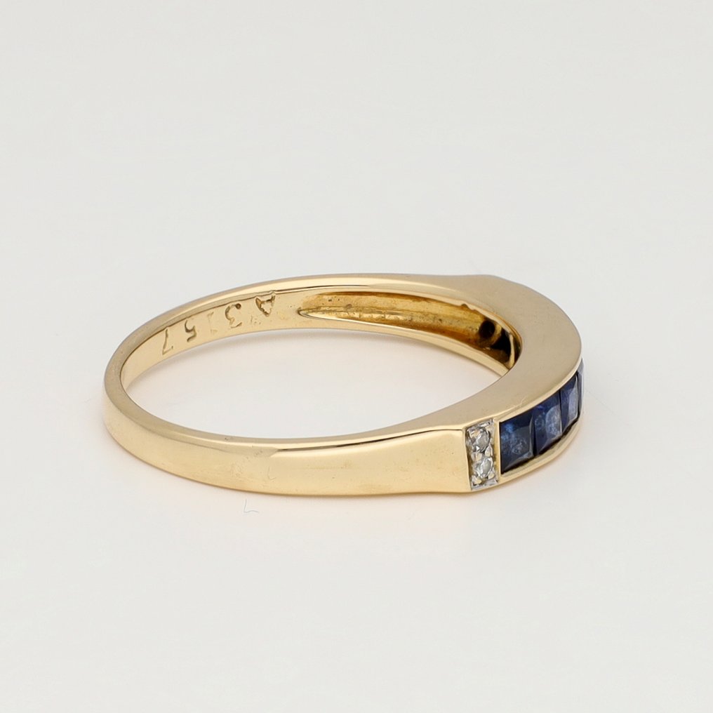 Gyűrű - 14 kt. Sárga arany - 0.67ct. tw. Zafír - Gyémánt #4.3