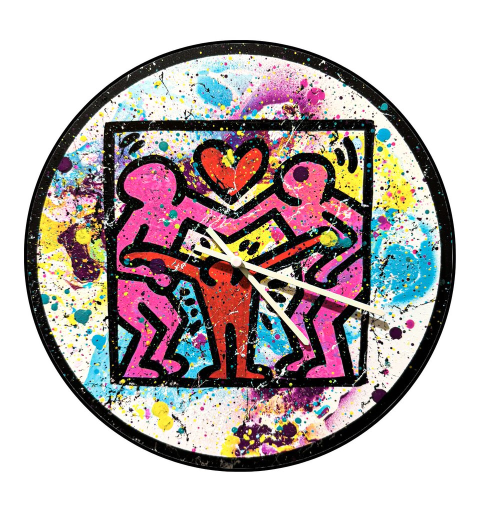 Gongas - vs Keith Haring - Family and Loyalty - Deluxe Clock #1.0