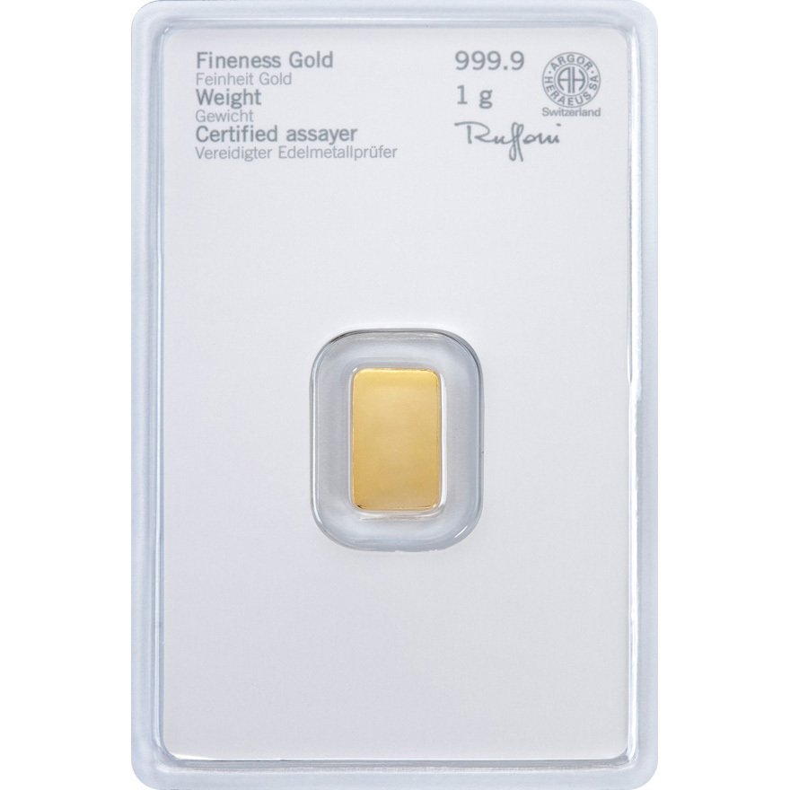 1 grama - Ouro .999 - Heraeus - Selado e com certificado  (Sem preço de reserva) #1.0