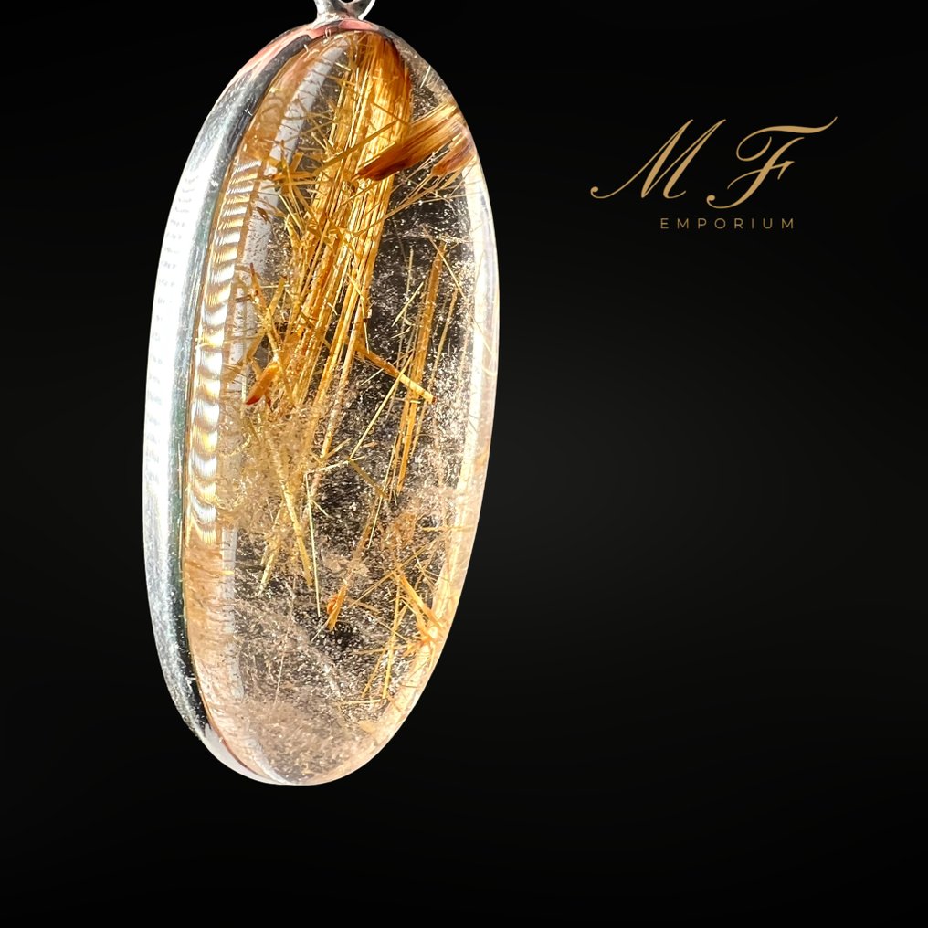 高级 - 天然金色晶石 Rutile 石英 - 展现出令人惊叹的色彩变化 珠宝 - 高度: 45 mm - 宽度: 20 mm- 16 g - (1) #1.0