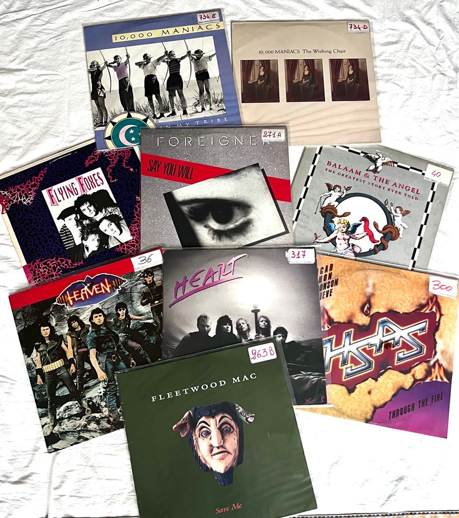 Fleetwood Mac, Foreigner, Flying Foxes, Balaam & The Angel, 10000 Maniacs, Heart e Heaven - Multiple artists - 9 Albums various - Multiple titles - LP Albums (multiple items) - 1982 #1.0