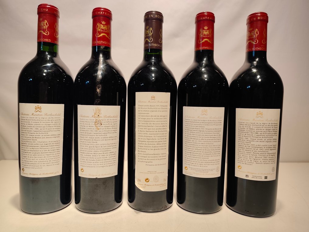 Château Mouton Rothschild "Vertical" from 2001 to 2005 - Pauillac 1er Grand Cru Classé - 5 Φιάλη (0,75L) #3.2