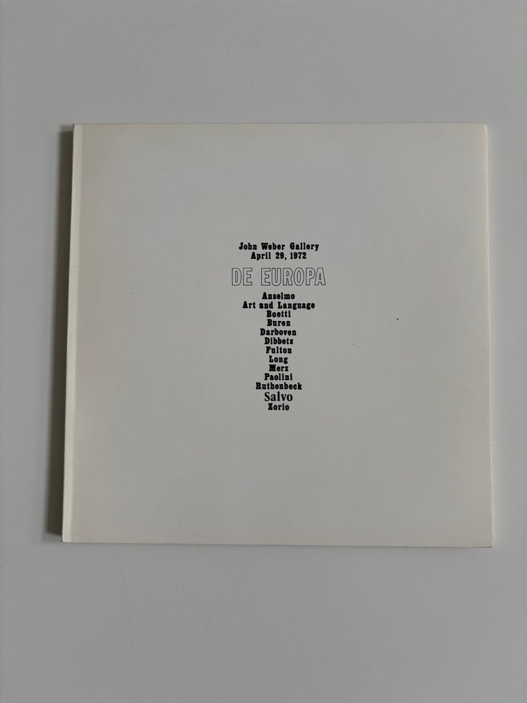 Seth Siegelaub, Panza di Biumo, John Weber Gallery - Lot with 4 publications Minimal, Conceptual Art - 1969-1980 #4.3