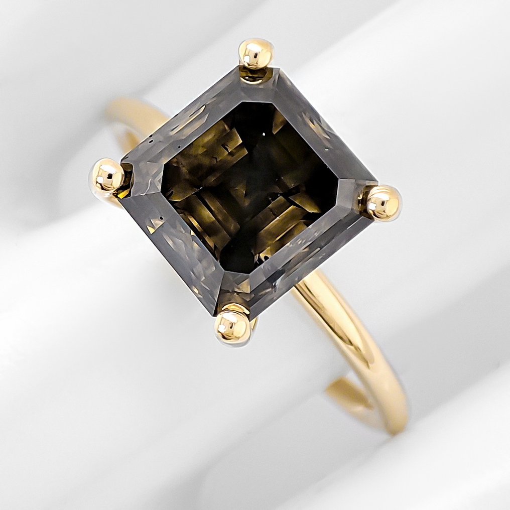 沒有保留價 - 戒指 - 14 克拉 黃金 - 4.24ct. tw. 鉆石 (天然彩色) #2.1