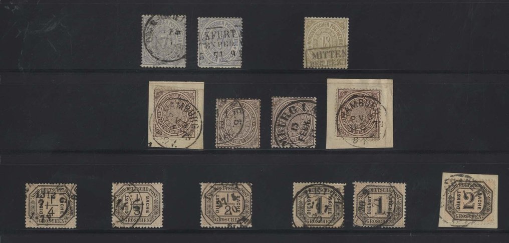 北德邮政区  - 北德邮政区非常干净的藏品，展示在两页相册上，具有许多更好的价值 #3.2