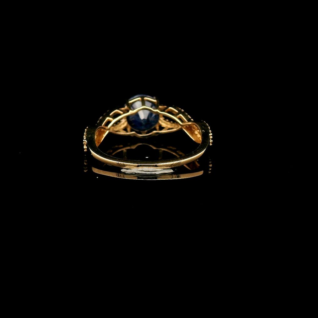 Nincs minimálár - Gyűrű - 14 kt. Sárga arany - 2.42ct. tw. Zafír - Gyémánt #3.2