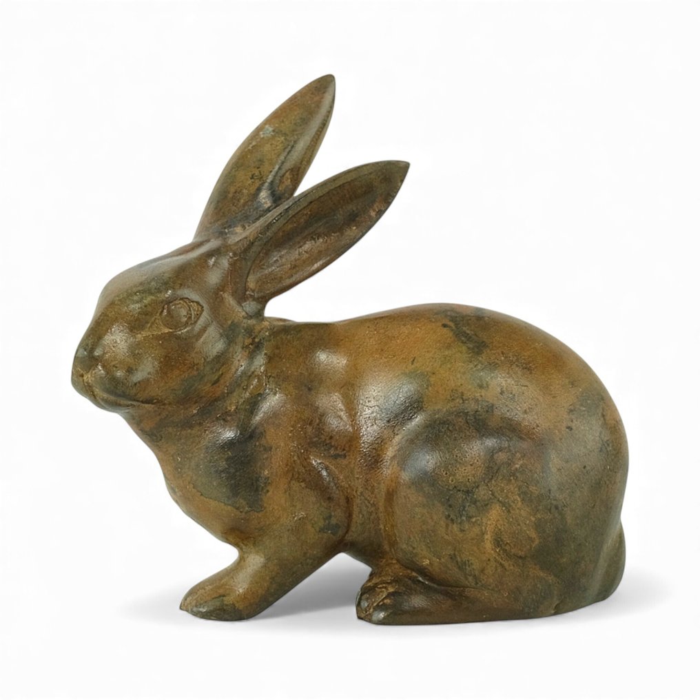 Pierre Chenet (XX-XXI) - Sculpture, Charming Rabbit - 14 cm - Bronze #1.0