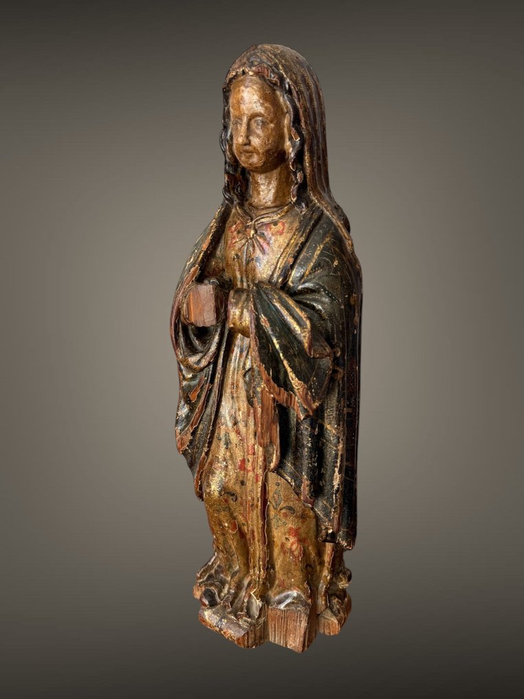 Szobor, Biddende maagd / Maria - 63 cm - Polikróm fa #1.0
