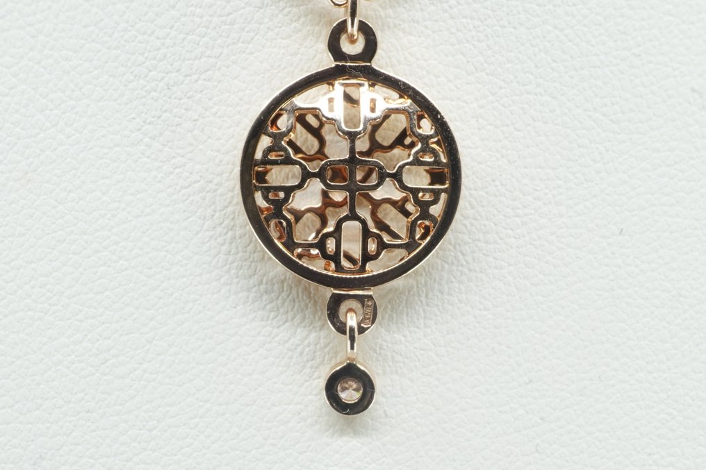 Hermès - Κολιέ - Diamond Chaine d'Ancre Passerelle - 18 καράτια Ροζ χρυσό - 0.06ct. tw. Διαμάντι (Φυσικό) #1.0