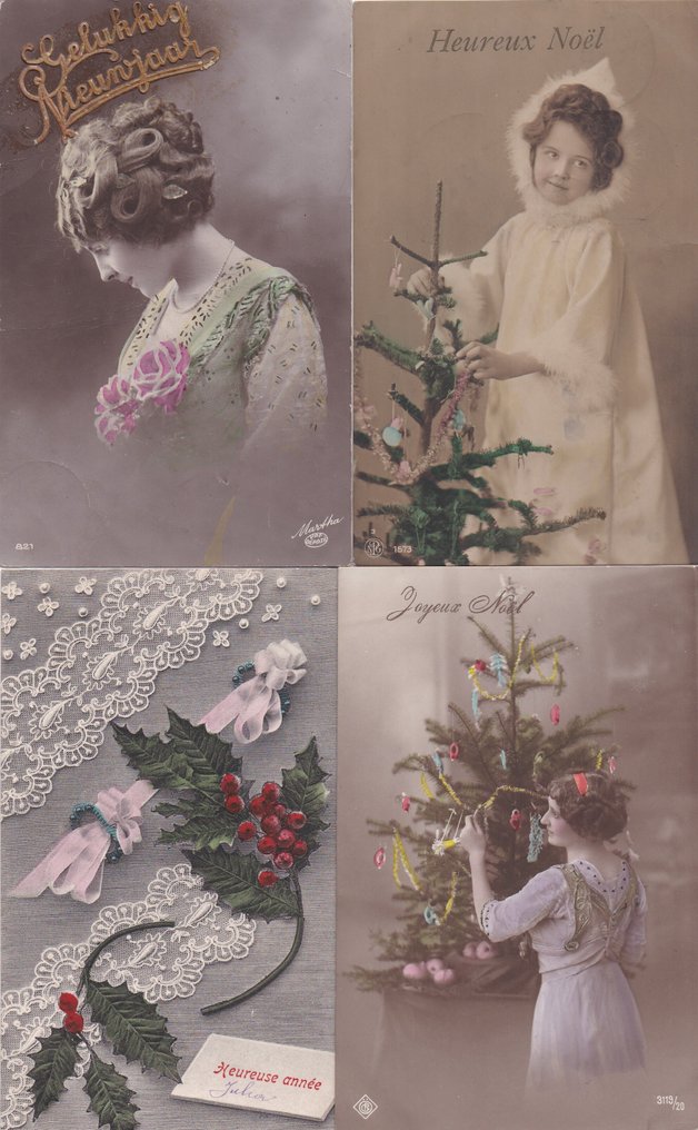 FANTASIE (200x) - Joulun ja uudenvuoden tapahtuma - Postikortti - 1910-1950 #1.0