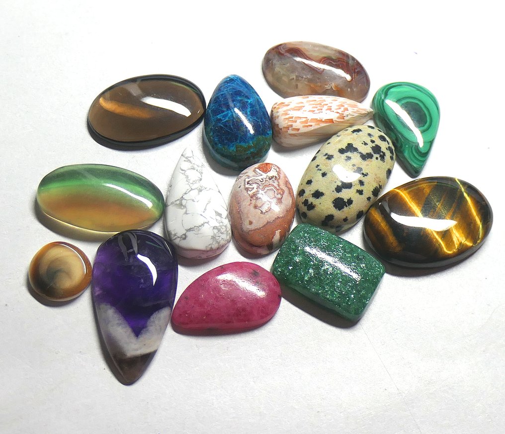 Σετ υπέροχων cabochons 100% φυσικών. Καμπουσόν- 47.21 g - (14) #4.3